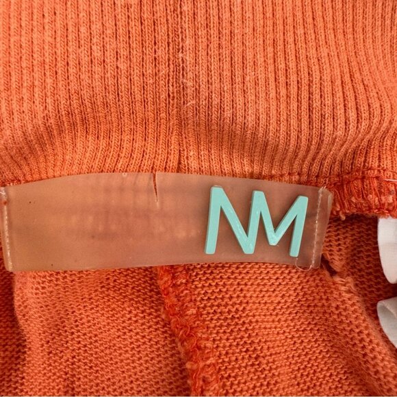 Nicole Miller cashmere pants flare soft bright tie waist Vibrant Orange Knitwear - Picture 8 of 13